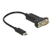 Delock 63908 Nero 0,15 m DB-9 28/24 1 pz Adattatore USB Type-C™ > 1 x DB9 RS-232