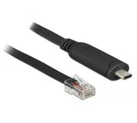 DeLOCK 63912 Black Series Cable 2 m USB Type-C RJ45 - Serial Cables (Black, 2 m,