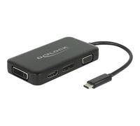 Delock 63929 USB 2.0 Type-C Nero DVI-I DisplayPort HDMI VGA USB 1,5 W Adattatore