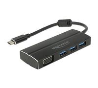 DELOCK 63932 - Adattatore USB 3.1 tipo C > 3x USB-A + VGA