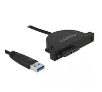 DeLOCK 64048 cavo di interfaccia e adattatore USB 3.0 Type-A Slim SATA Nero