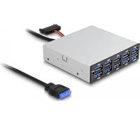 DeLOCK 64208 hub di interfaccia USB pin header (19 pin) 5000 Mbit/s Nero, Grigio