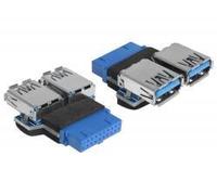 DeLOCK 65324 adattatore per inversione del genere dei cavi USB 3.0 19 Pin Buchse Nero (Delock USB 3.0 Pin Header - USB-adapte) NEW