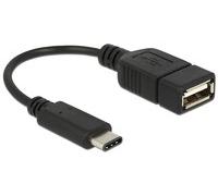 Delock 65579 0,15 m USB C USB A USB 2.0 Maschio/Femmina Nero Adapter cable USB