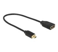 Delock 65687 HDMI Cavo Presa HDMI-A, Spina HDMI Micro-D 0.23 m Nero contatti c