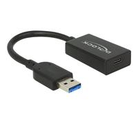 Delock 65698 0,15 m USB A USB C USB 3.2 Gen 2 (3.1 Gen 2) Maschio/Femmina Nero