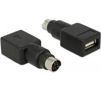 DeLOCK 65898 adattatore per inversione del genere dei cavi PS/2 USB tipo A Nero Acciaio inox (Delock - tastatur-/ musadapter - NEW