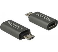 DeLOCK 65927 adattatore per inversione del genere dei cavi USB 2.0 Micro-B USB tipo-C Antracite (DeLOCK USB-C adapter - 2.8 cm) NEW