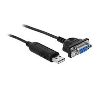 Delock 66281 Nero 1,8 m RS-232 USB tipo A Femmina Maschio 2.0 921.6 Kbps 1.8 m