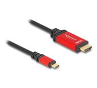 DeLOCK 80095 Adattatore Cavo Video 1 m USB Tipo-C HDMI Nero, Rosso