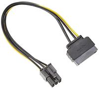 Delock 82924 - Cavo Power SATA 15 pin > 6 pin PCI Express, nero-giallo, 20 CM