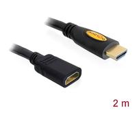 Delock 83080 HDMI Prolunga Spina HDMI-A, Presa HDMI-A 2.00 m Nero UHD 4K;, con