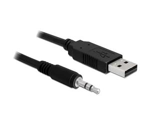 Delock 83115 Cavo USB USB 2.0 Spina USB-A, Jack 3,5 mm spina 1.80 m Nero