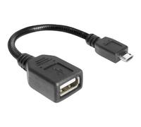 Delock 83293 Cavo USB USB 2.0 Spina USB-Micro-B, Presa USB-A 0.15 m Nero con fu