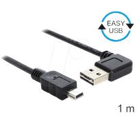 DeLOCK 1m USB 2.0 A - miniUSB m/m cavo USB USB A Mini-USB A Nero