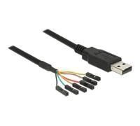 Delock 83787 Cavo USB Spina USB-A, Presa frontale USB 1.80 m Nero