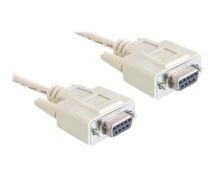 Delock 84250 Grigio 5 m Sub-D9 Sub-D9 Femmina Femmina Cable serial Null modem 9