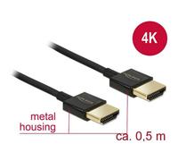 Delock 84786 HDMI Cavo Spina HDMI-A, Spina HDMI-A 0.50 m Nero UHD 4K;, contatt