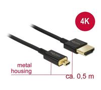 Delock 84788 HDMI Cavo Spina HDMI-A, Spina HDMI Micro-D 0.50 m Nero UHD 4K;, c