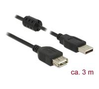 Delock 84886 Cavo USB USB 2.0 Spina USB-A, Presa USB-A 3.00 m Nero con nucleo i