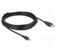 DeLOCK 5m, USB 2.0-A/USB 2.0 Mini-B cavo USB USB A Mini-USB B Nero