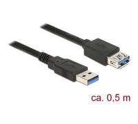 Delock 85053 Cavo USB USB 3.2 Gen1 Spina USB-A, Presa USB-A 0.50 m Nero contatt