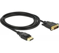 DELOCK 85313 - Connettore cavo Delock DP 1.2 > Connettore DVI 24 + 1, nero, 2 m