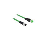 Delock 85438 2m M12 4 Pin D-Coded to RJ45 Plug PVC Cable