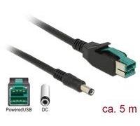 DeLOCK 85501 cavo di alimentazione Nero 5 m PoweredUSB