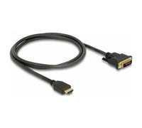 Delock 85652 HDMI / DVI Cavo Spina HDMI-A, Spina DVI-D 24+1pol. 1 m Nero tripl