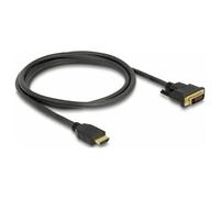 Delock 85653 HDMI / DVI Cavo Spina HDMI-A, Spina DVI-D 24+1pol. 1.5 m Nero tri
