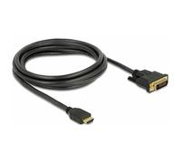 Delock 85654 HDMI / DVI Cavo Spina HDMI-A, Spina DVI-D 24+1pol. 2 m Nero tripl