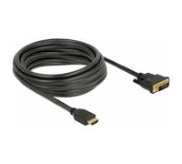 Delock 85656 HDMI / DVI Cavo Spina HDMI-A, Spina DVI-D 24+1pol. 5 m Nero tripl