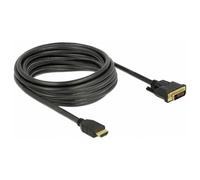 Delock 85656 HDMI / DVI Cavo Spina HDMI-A, Spina DVI-D 24+1pol. 5 m Nero tripl