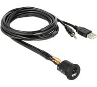 DELOCK 85718 - USB tipo A maschio + spina jack da 3,5 mm a 4 pin > femmina + fe