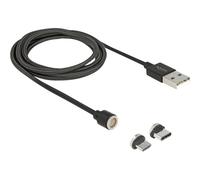 DELOCK 85723 - Cavo dati e di ricarica USB magnetico 2 in 1 Micro-B / tipo C 1,