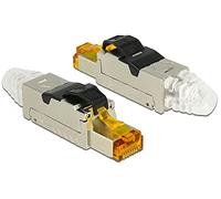 DeLOCK 86285 RJ45 Nero, Argento, Trasparente, Giallo cavo di collegamento