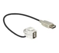 Delock 86327 0,24 m USB A USB A Nero Keystone Module USB 2.0 A female > USB 2.0
