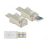 Delock 86454 RJ-45 Trasparente Policarbonato Cat6 U/FTP (STP) Oro per Crimpatura