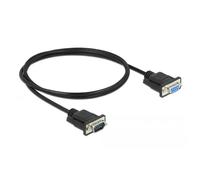 Delock 86578 Cavo Seriale [1x Spina RS232 - 1x Presa RS232] 1 m Nero