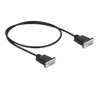 Delock 87308 Nero 0,5 m DB-9 DB-9 Femmina Femmina Serial Cable RS-232 D-Sub 9