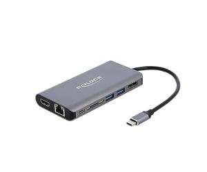 DeLOCK 87683 replicatore di Porte e Docking Station per Notebook Cablato USB 3.0 (3.1 Gen 1) Type-C Grigio 87683, Cablato, USB 3.0 (3.1 Gen 1) Type-C, 10,100,1000 Mbit/s, Grigio, SD,SDHC,