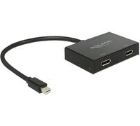 DeLOCK 87695 cavo e adattatore video 03 m Mini DisplayPort 2 x DisplayPort Nero (Delock Displayport 1.2 Splitter 1 x mi)