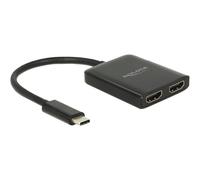 Delock 87719 2x HDMI 3840 x 2160 Pixel Nero Plastica 60 Hz 0,25 m USB Type-C