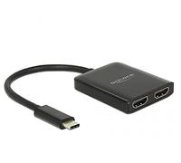 Delock Splitter USB-C compatto DP Alt Mode 2x uscita HDMI 4K 30Hz