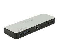 DeLOCK 87725 replicatore di porte e docking station per laptop Cablato Thunderbolt 3 Nero, Argento [87725]