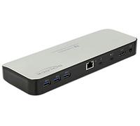 DeLOCK 87725 replicatore di porte e docking station per laptop Cablato Thunderbolt 3 Nero, Argento [87725]