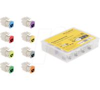 DeLOCK Modulo Keystone RJ45 Femmina a LSA Cat.6A Montaggio Senza Attrezzi Colori Assortiti Set 8 Pezzi Marca