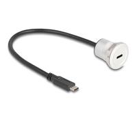 Delock 88183 Cavo USB-C Spina USB-C®, Presa USB-C® 0.30 m Nero, Argento