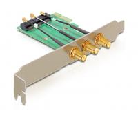 DeLOCK 89294 scheda di interfaccia e adattatore Interno RP-SMA (Delock PCI Express Karte Mini PCIe Slot 3 RP-SMA Anschlsse) - Nouvo